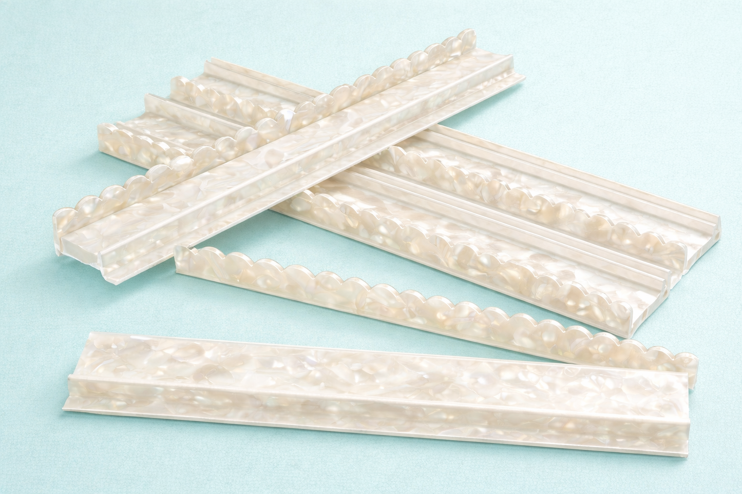 20 inch Scalloped Mother of Pearl Racks/Pushers