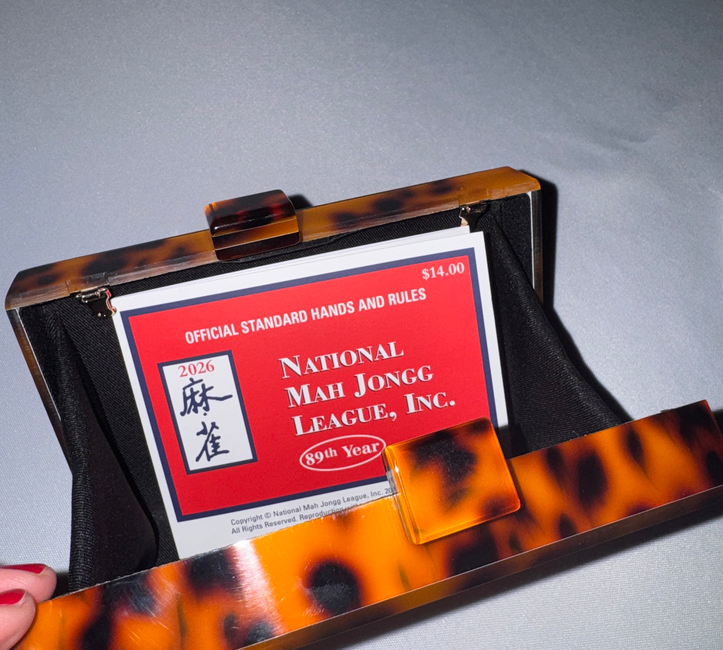 Tortoiseshell and Cane Card Clutch - Standard Size