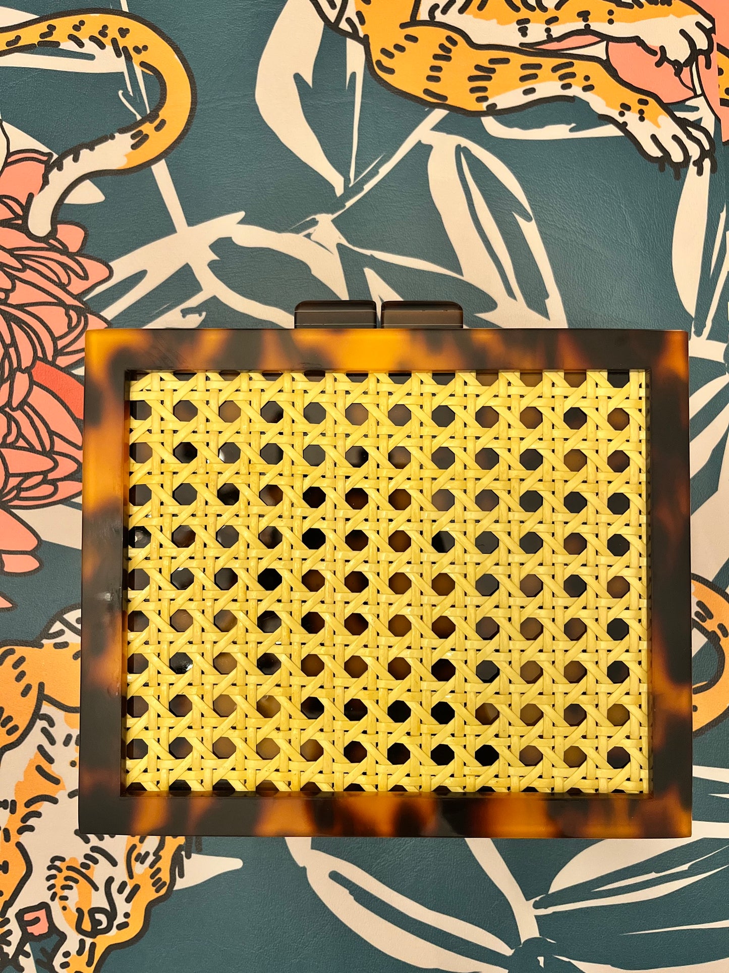 Tortoiseshell and Cane Card Clutch- Large Card