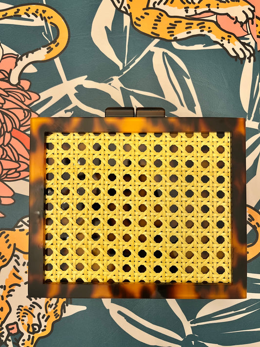 Tortoiseshell and Cane Card Clutch- Large Card
