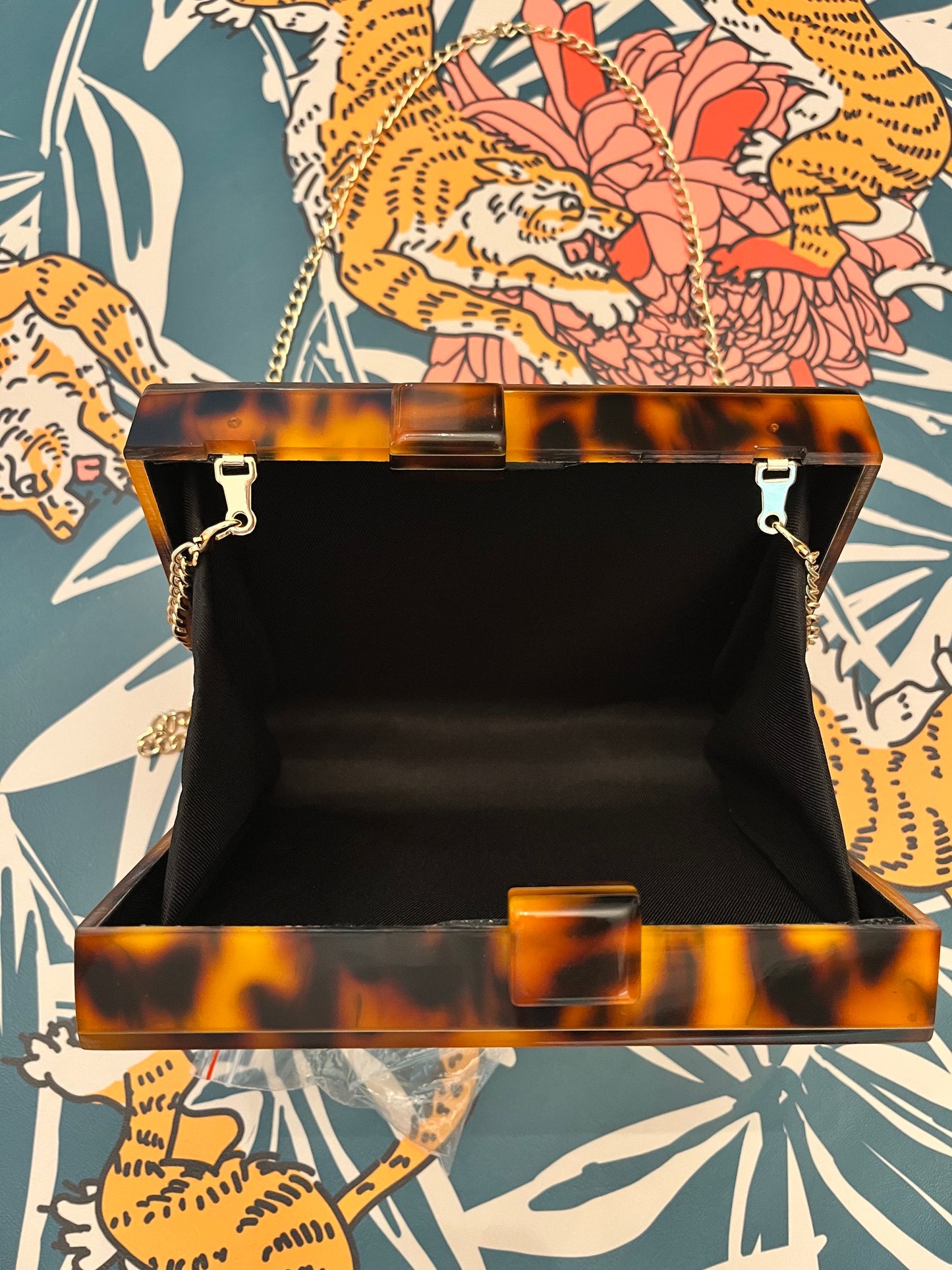 Tortoiseshell and Cane Card Clutch- Large Card