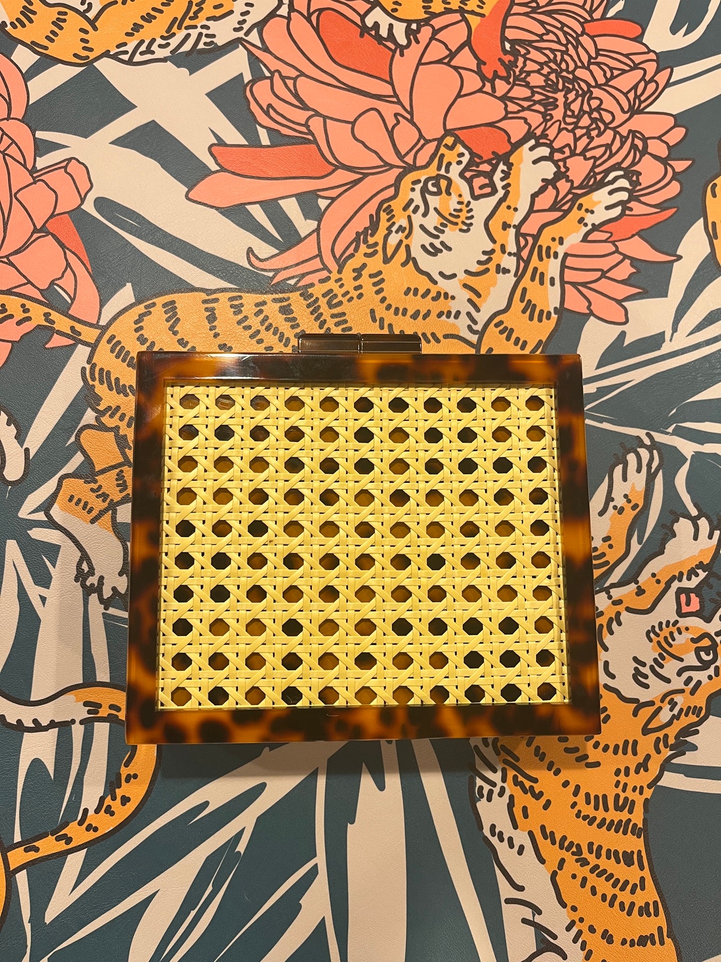 Tortoiseshell and Cane Card Clutch- Large Card