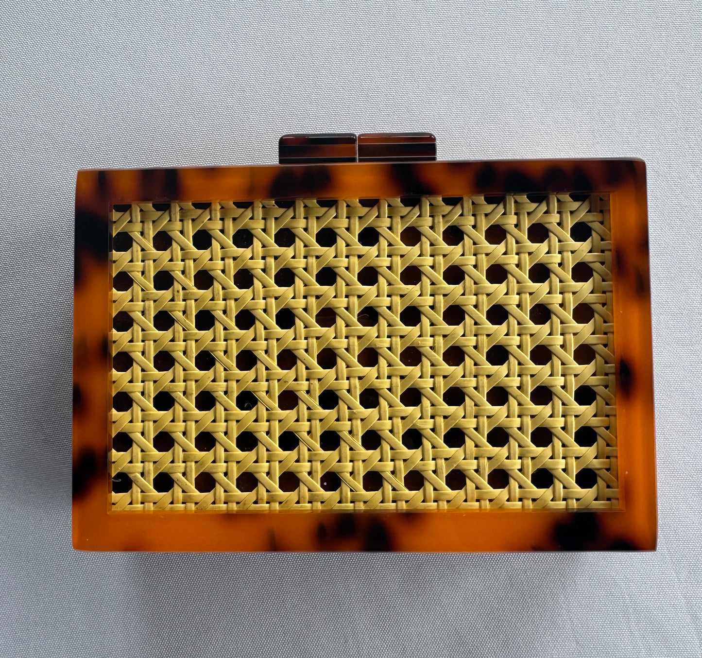 Tortoiseshell and Cane Card Clutch - Standard Size