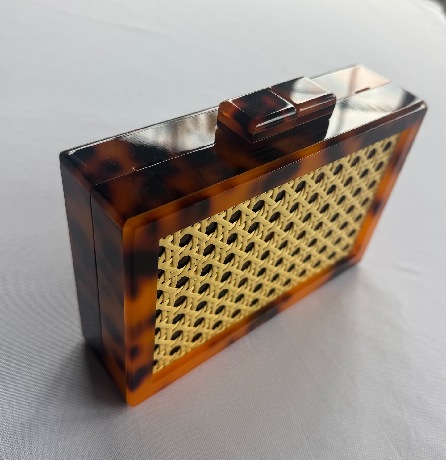 Tortoiseshell and Cane Card Clutch - Standard Size