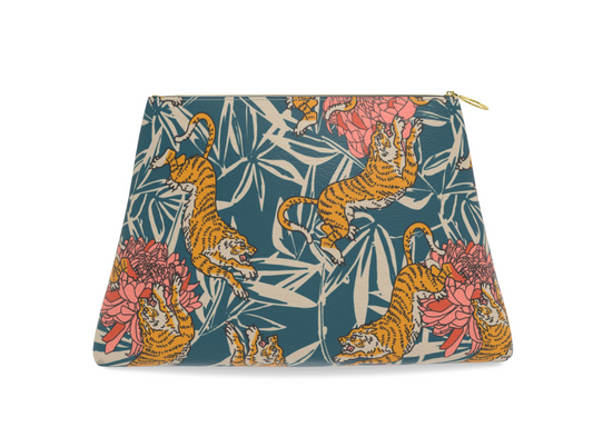 Roomy Faux Leather Tile Clutch