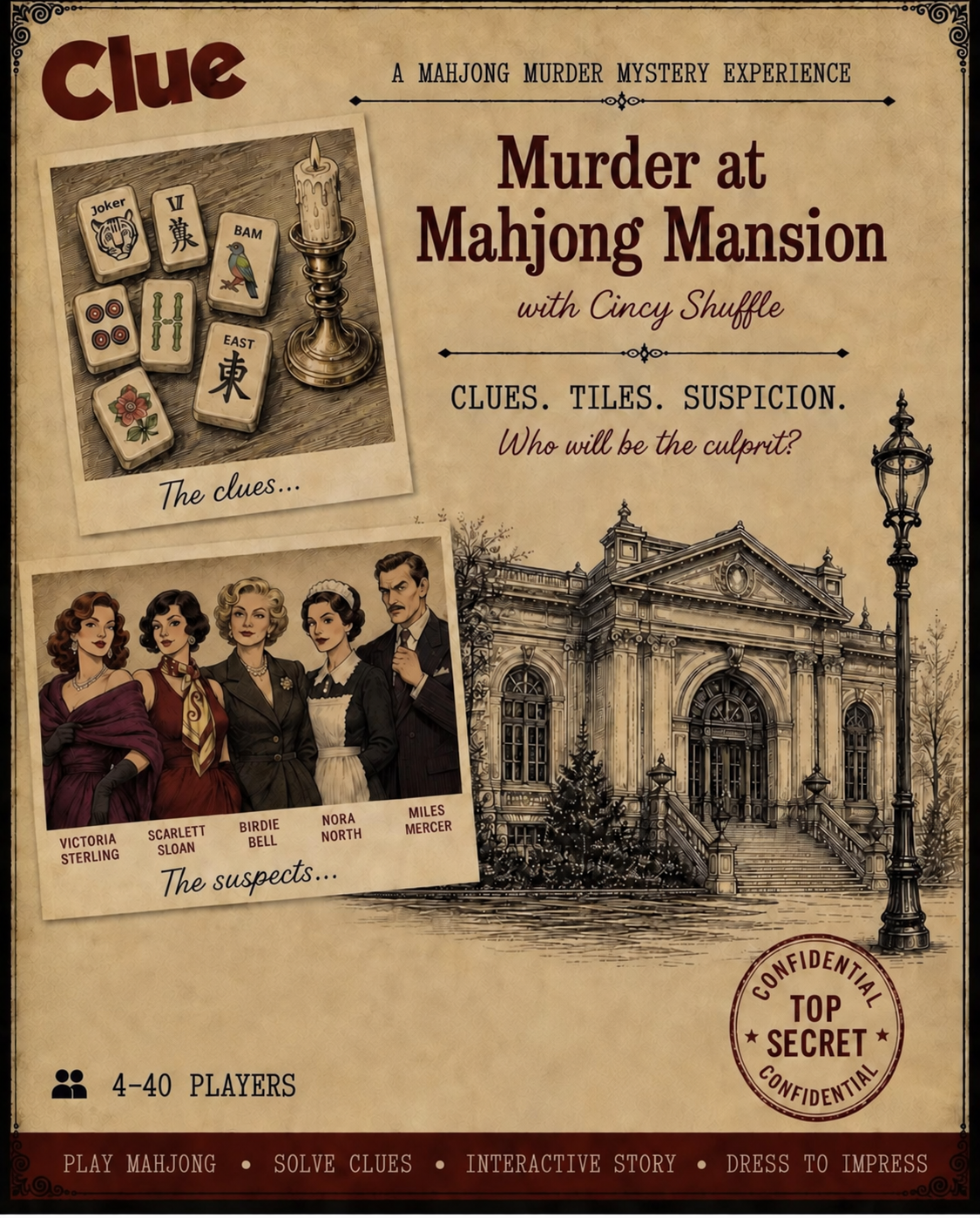 Mahjong Murder Mystery Packet - 20 people